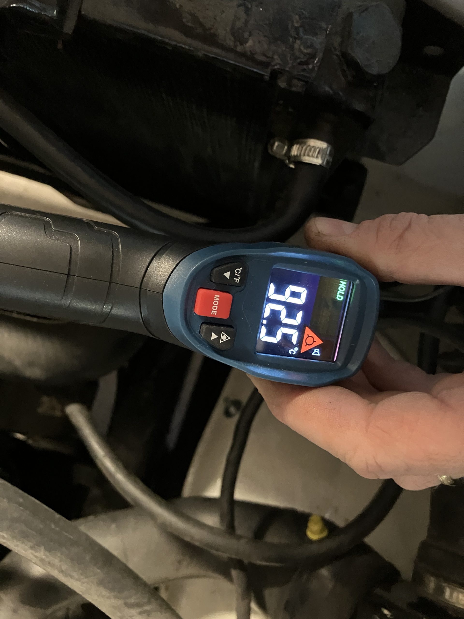 5- Premiers essais avec la première sonde et pas de déclenchement a 92.5 degrés! J’arrête tout ici ….